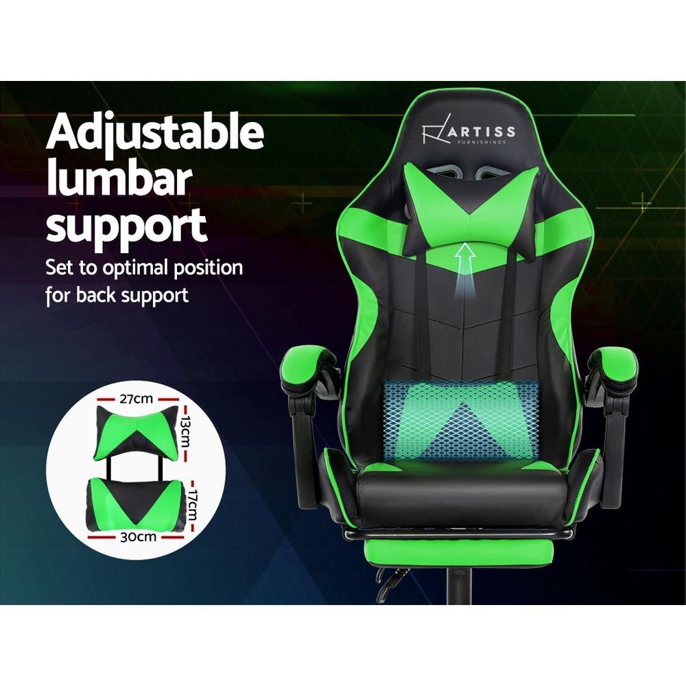 Artiss Home Office Black Green Gaming Office Chair