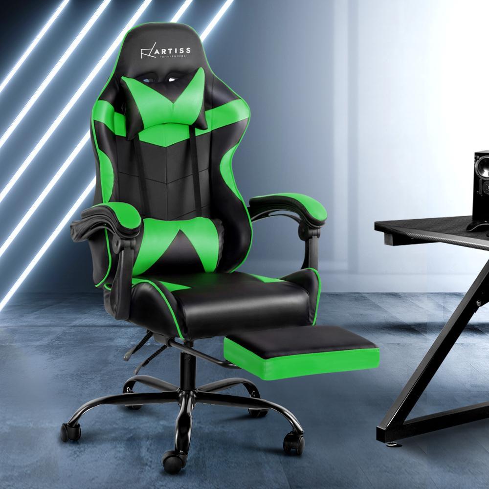 Artiss Home Office Black Green Gaming Office Chair