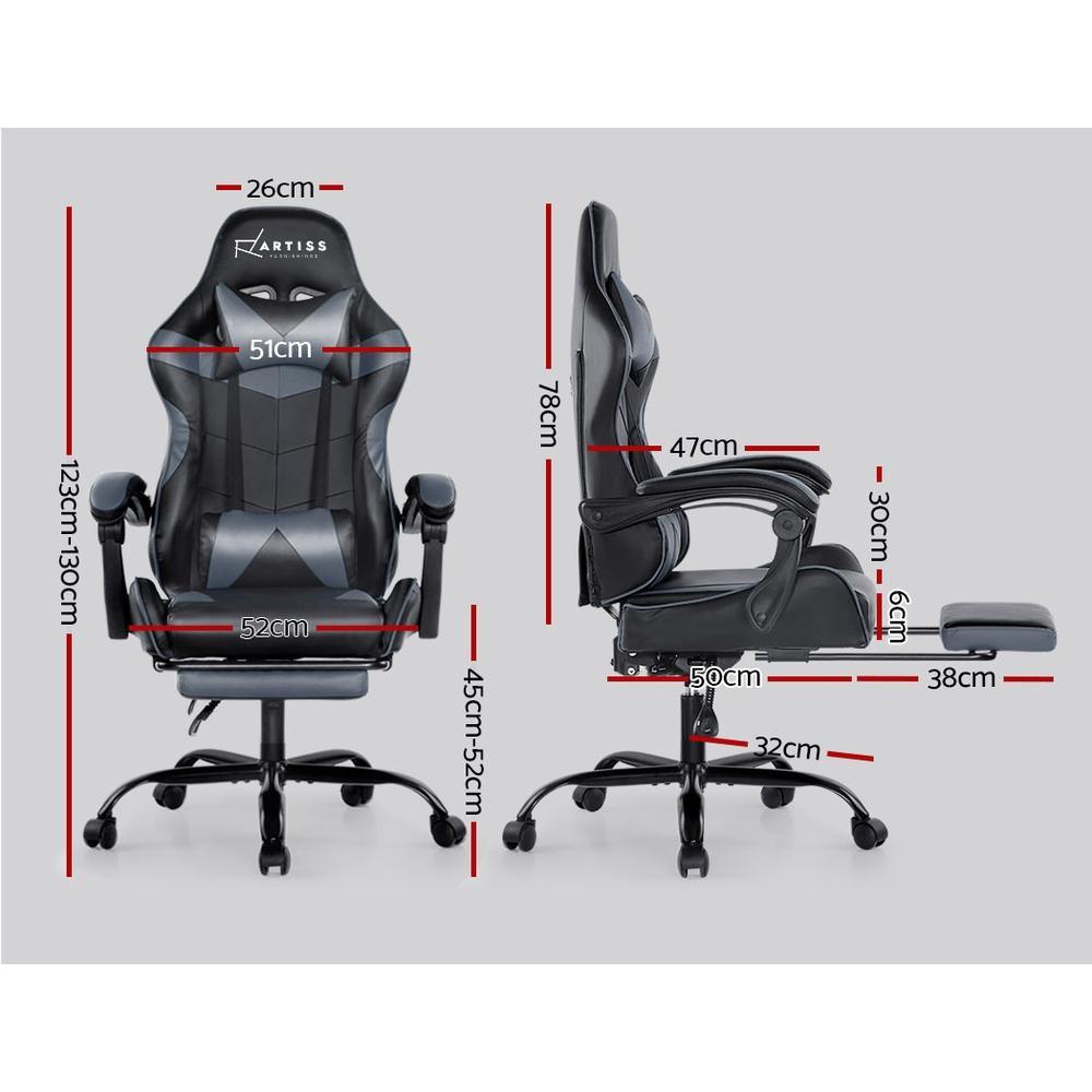 Artiss Home Office Black Grey Gaming Office Chair
