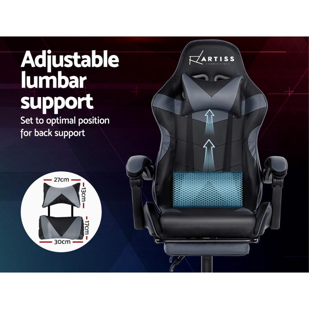 Artiss Home Office Black Grey Gaming Office Chair