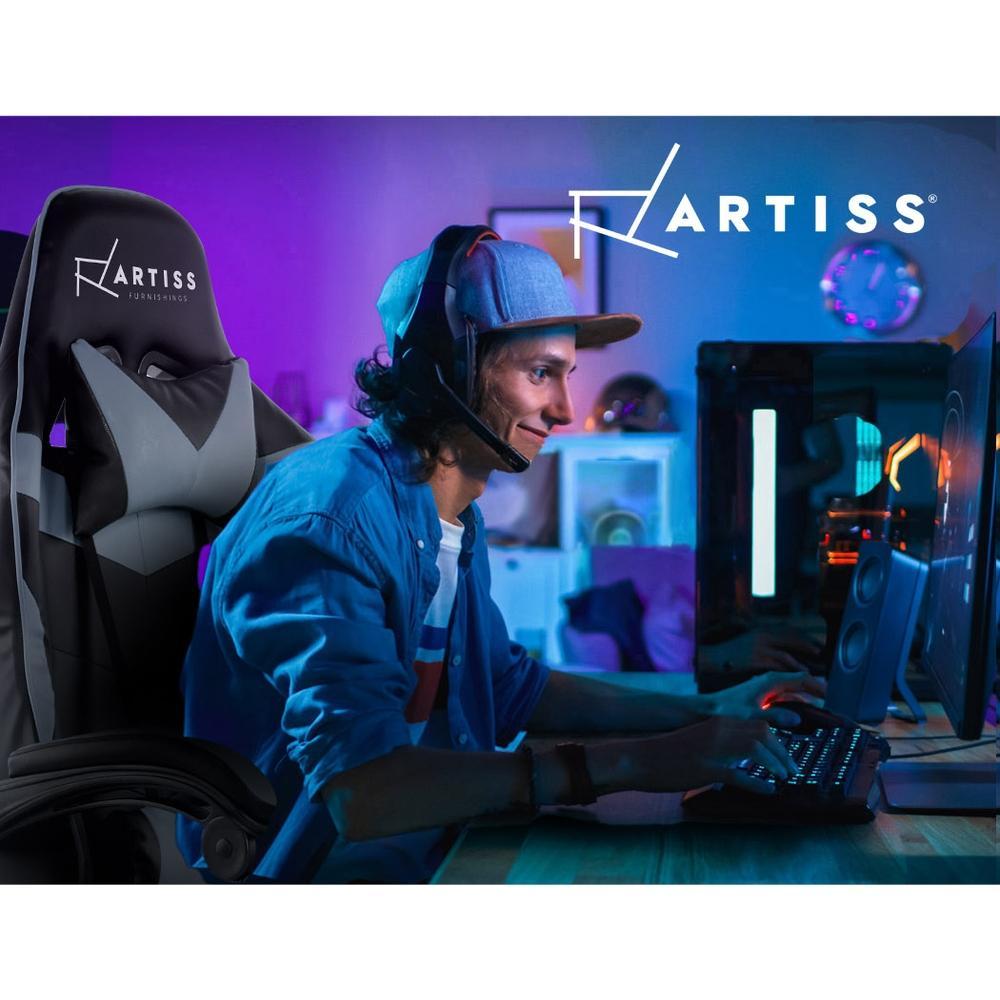 Artiss Home Office Black Grey Gaming Office Chair