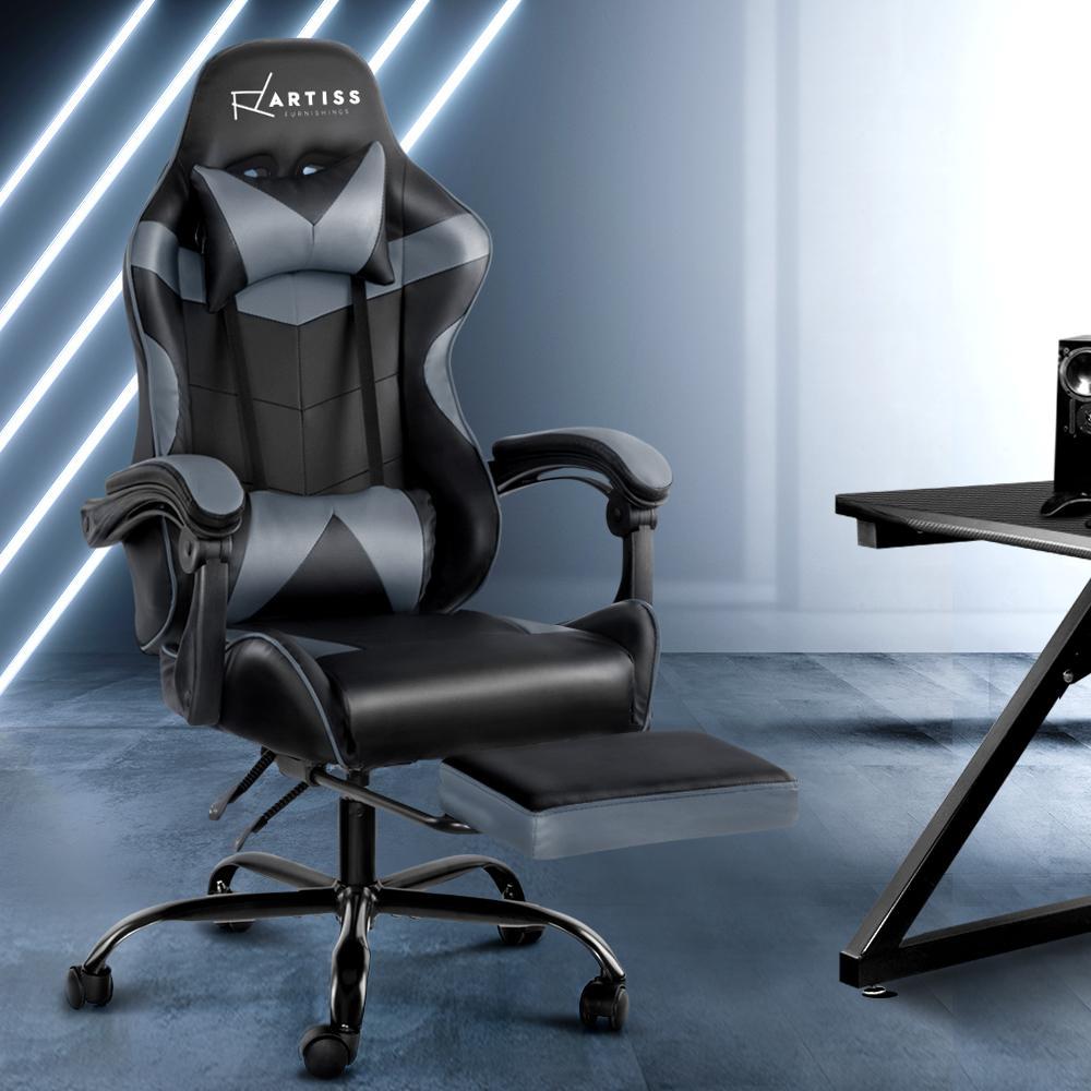 Artiss Home Office Black Grey Gaming Office Chair