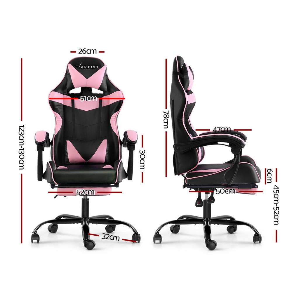 Artiss Home Office Black Pink Gaming Office Chair