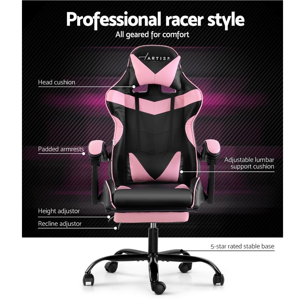 Artiss Home Office Black Pink Gaming Office Chair