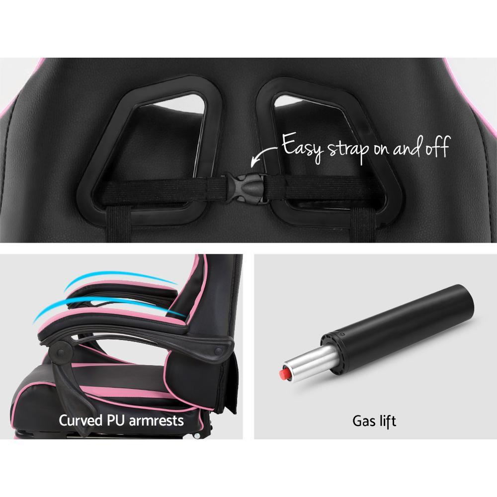 Artiss Home Office Black Pink Gaming Office Chair