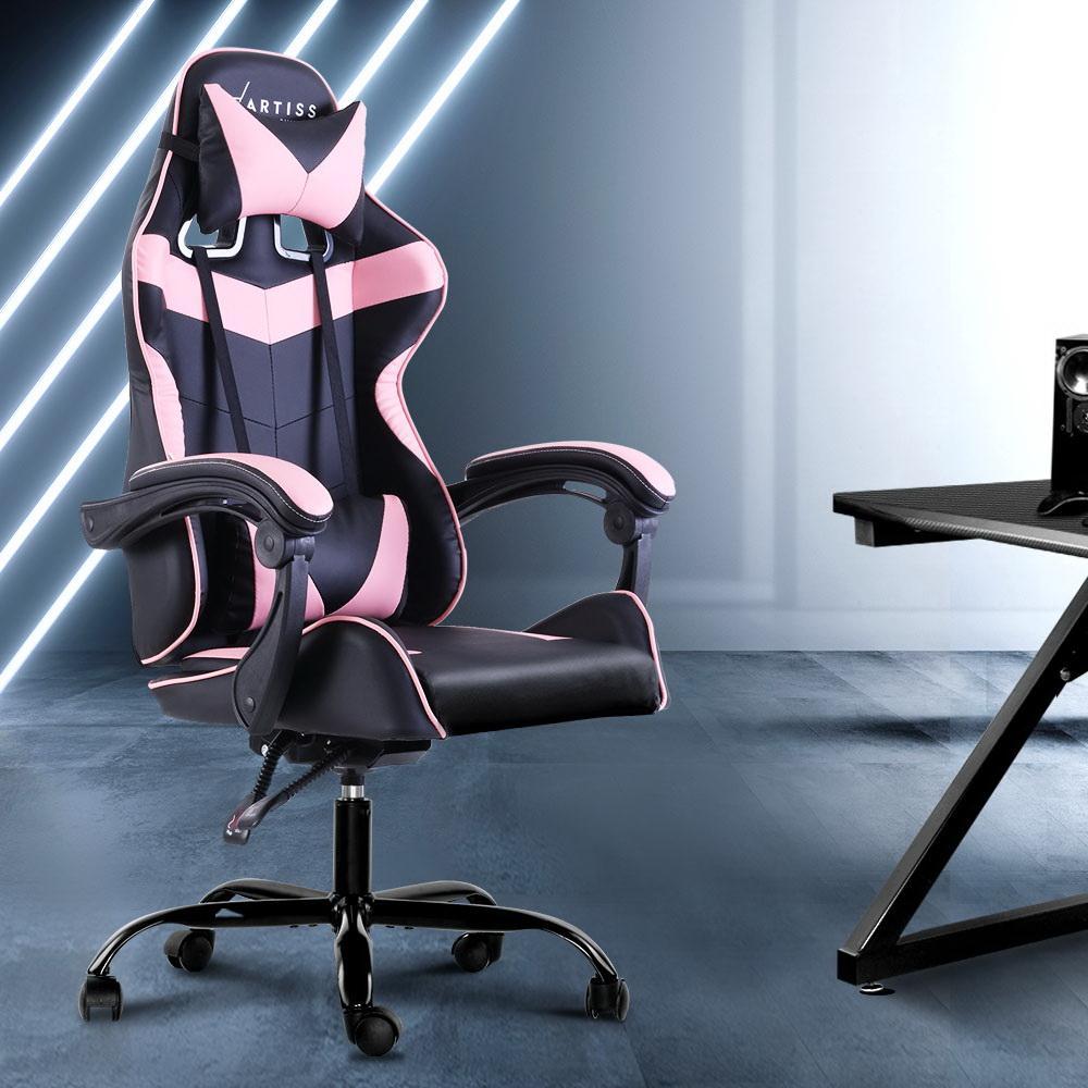 Artiss Home Office Black Pink Gaming Office Chair