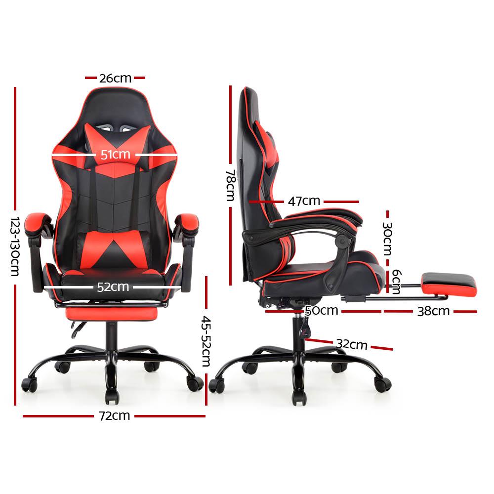 Artiss Home Office Black Red Gaming Office Chair