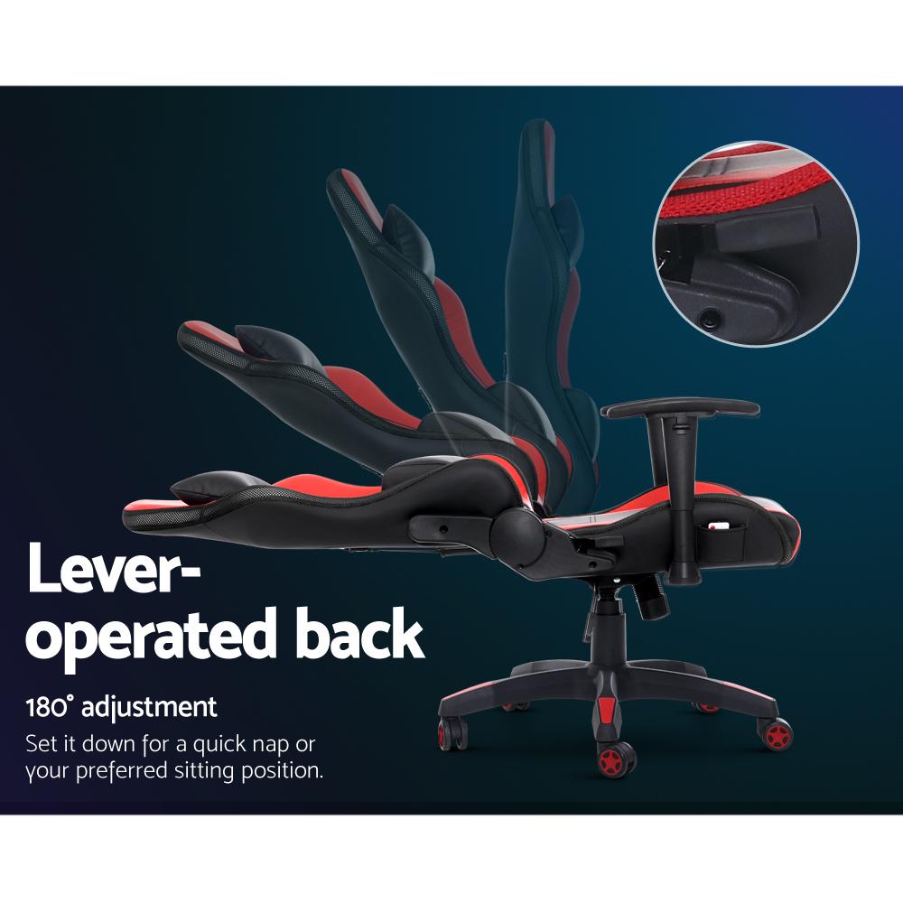 Home Office Blue RArtissGB LED Gaming Office Chair