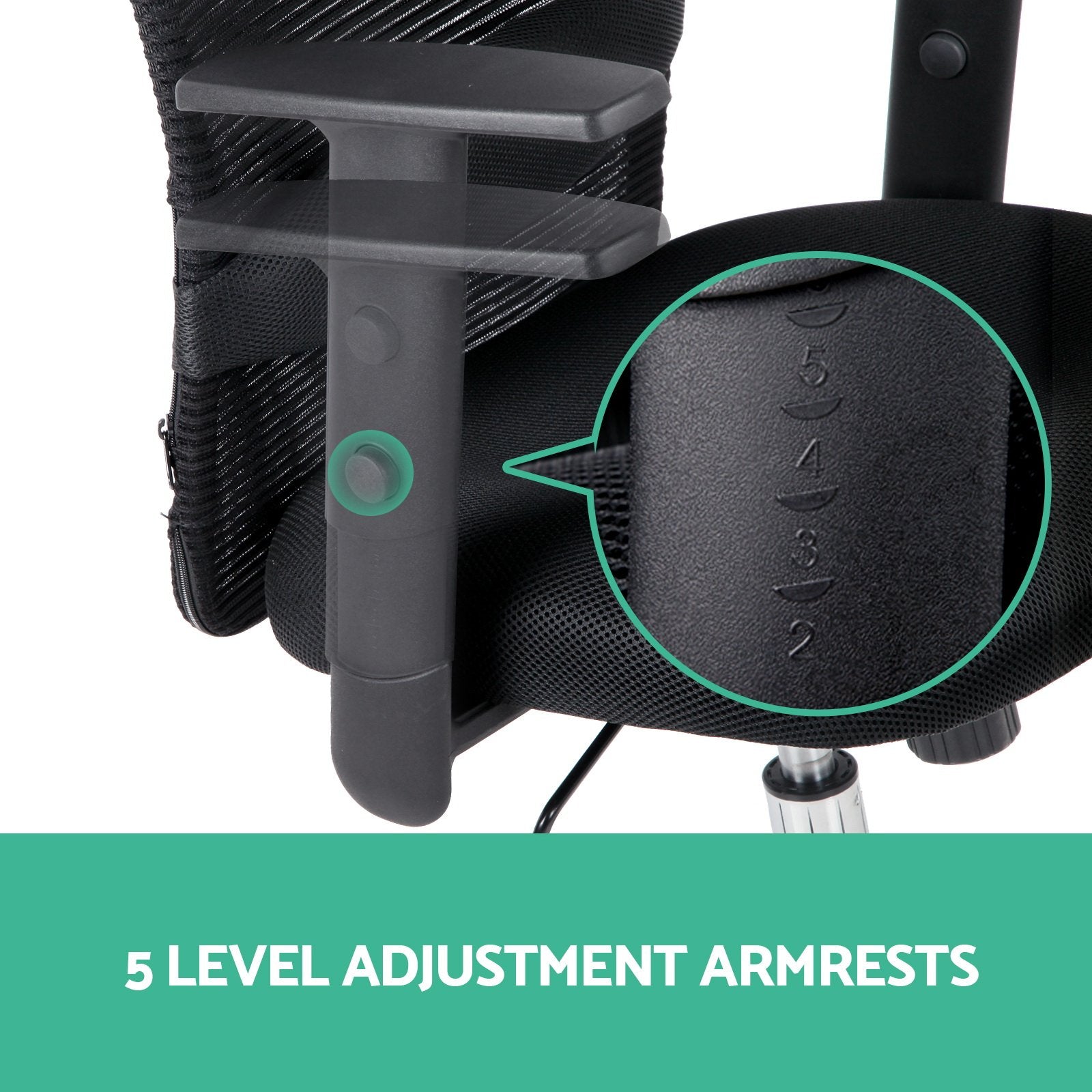 Mesh High Back Office Desk Chair - Black