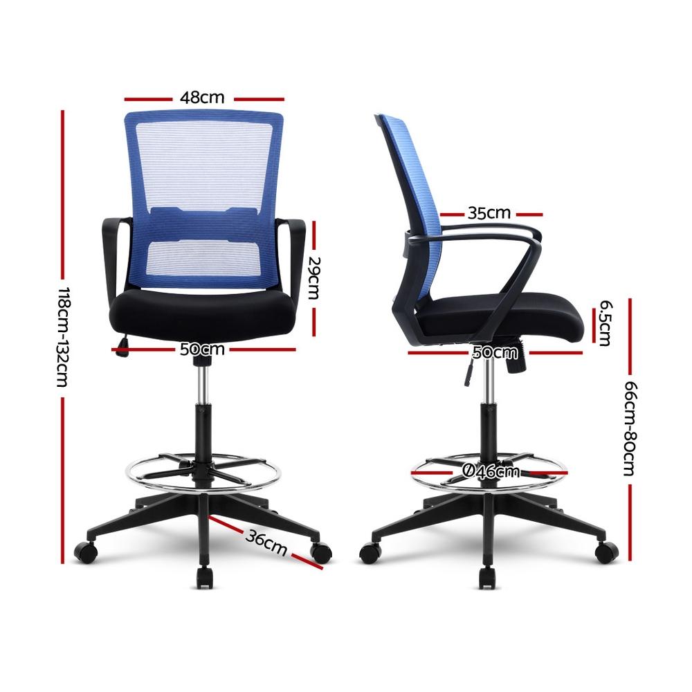 Artiss Office Chair Veer Drafting Mesh Chairs Black