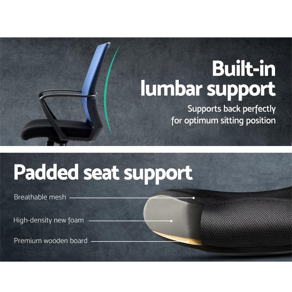 Artiss Office Chair Veer Drafting Mesh Chairs Black