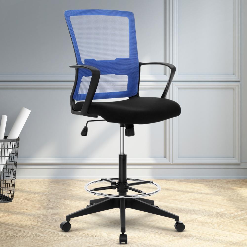Artiss Office Chair Veer Drafting Mesh Chairs Black