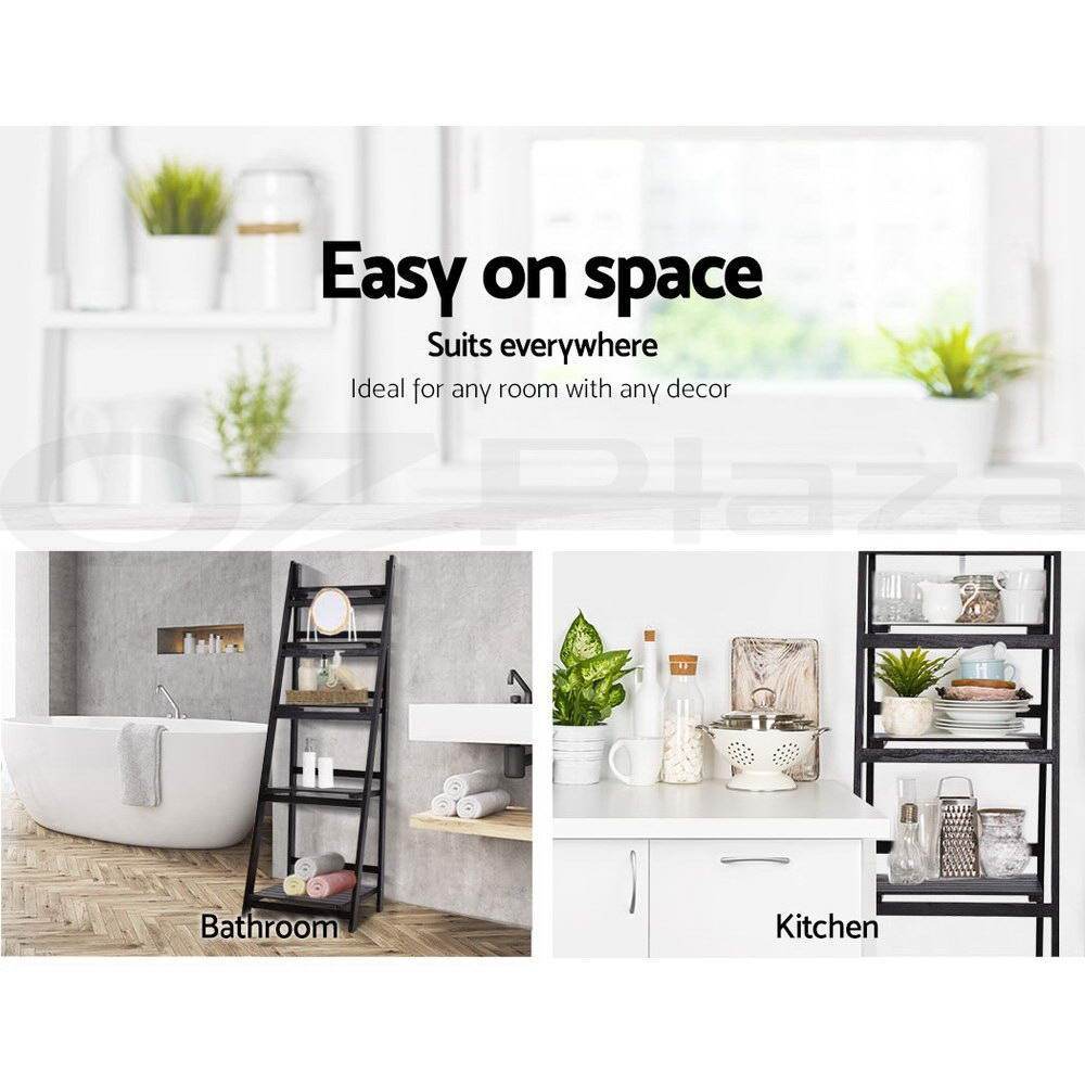 Artiss  5 Tier Wooden Ladder Stand Book Shelves Rack