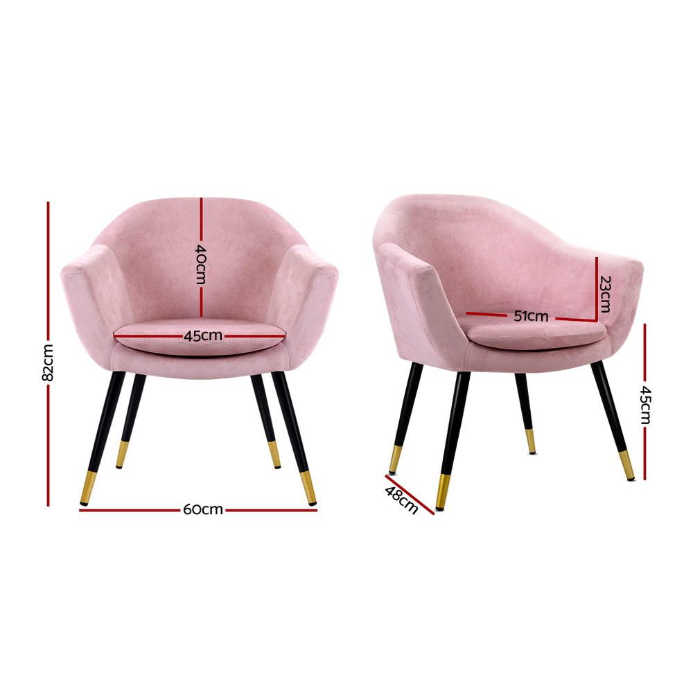 Artiss Velvet Pink Retro Chair