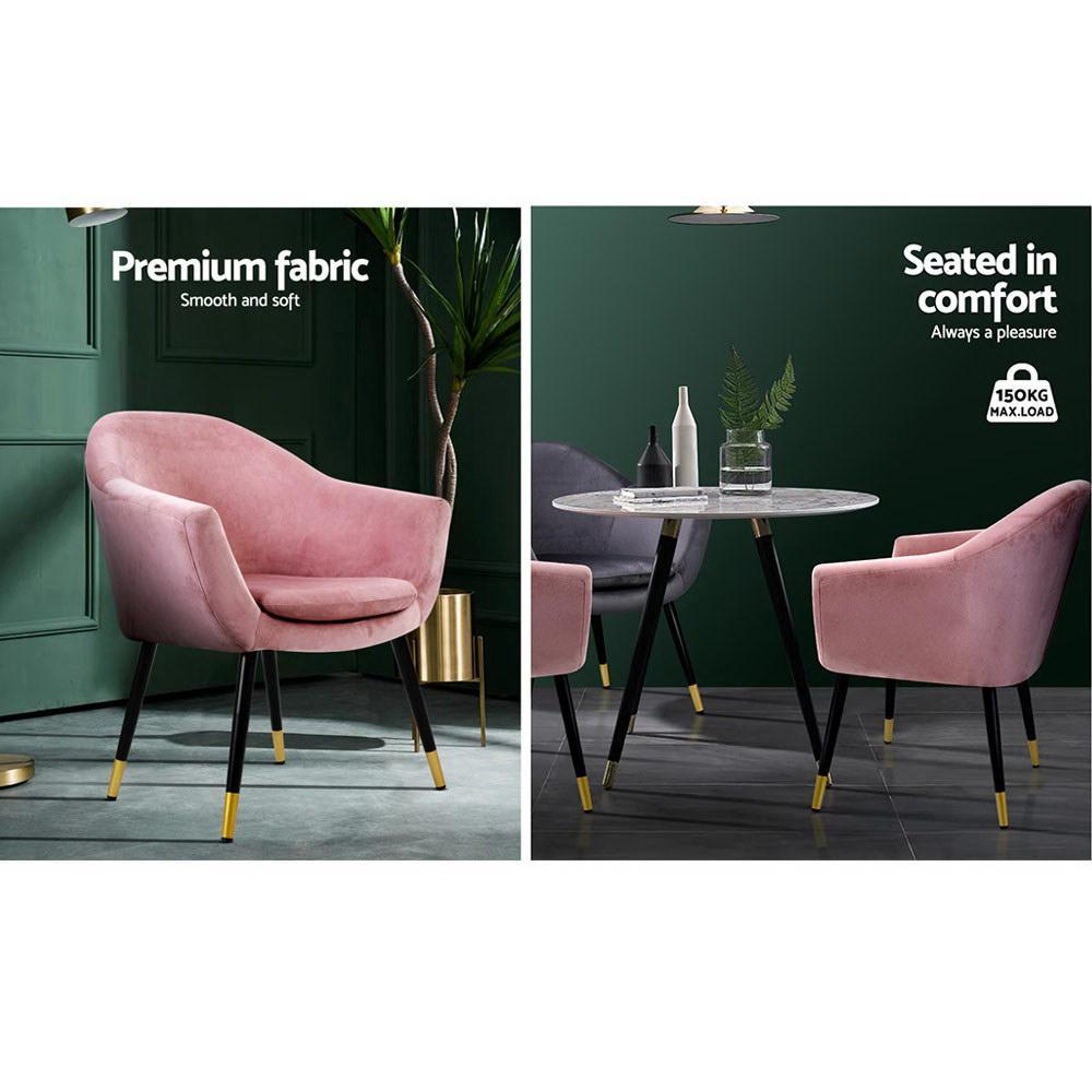 Artiss Velvet Pink Retro Chair