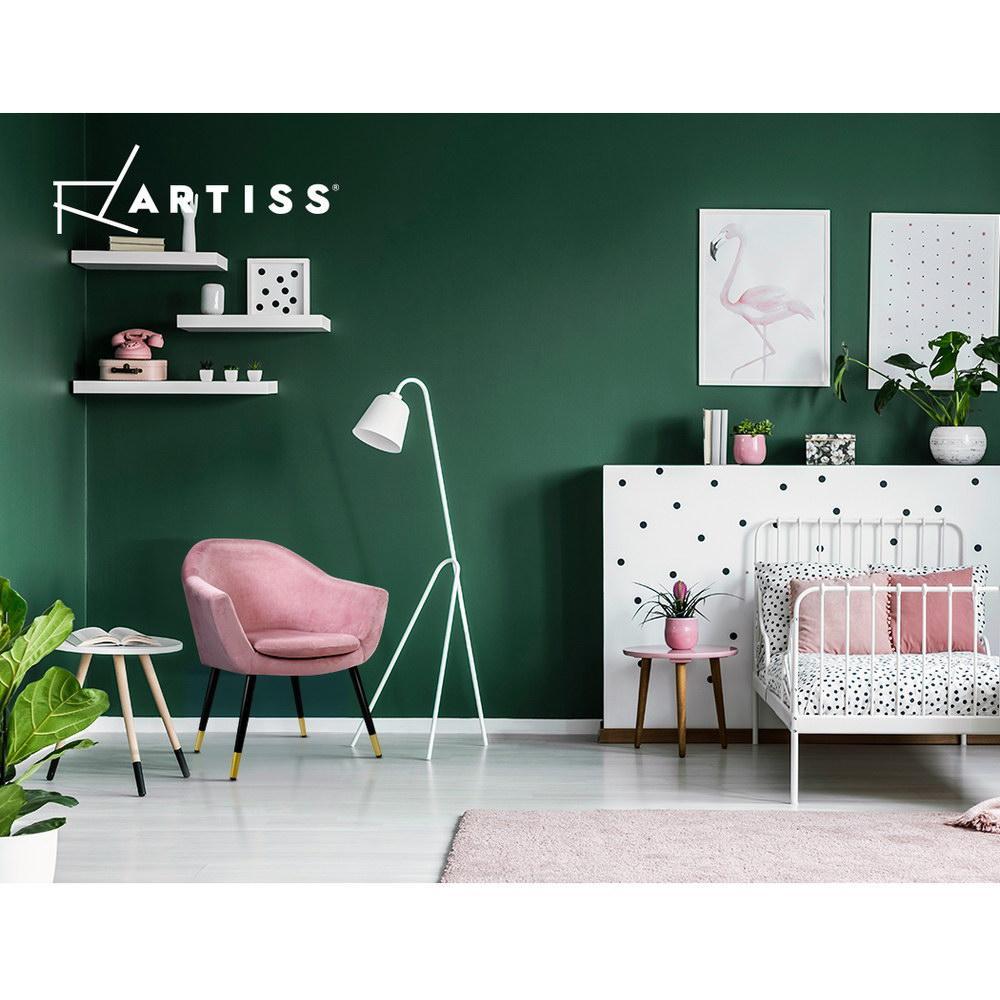Artiss Velvet Pink Retro Chair