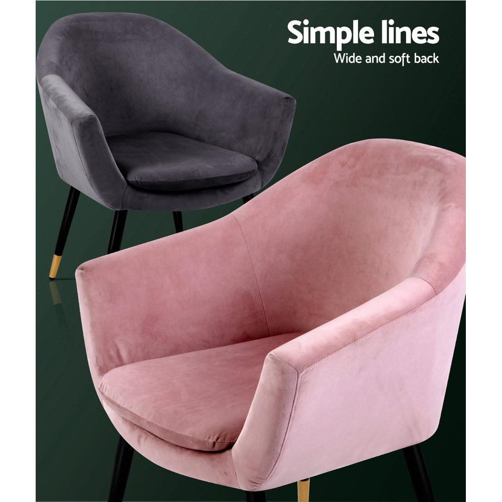 Artiss Velvet Pink Retro Chair
