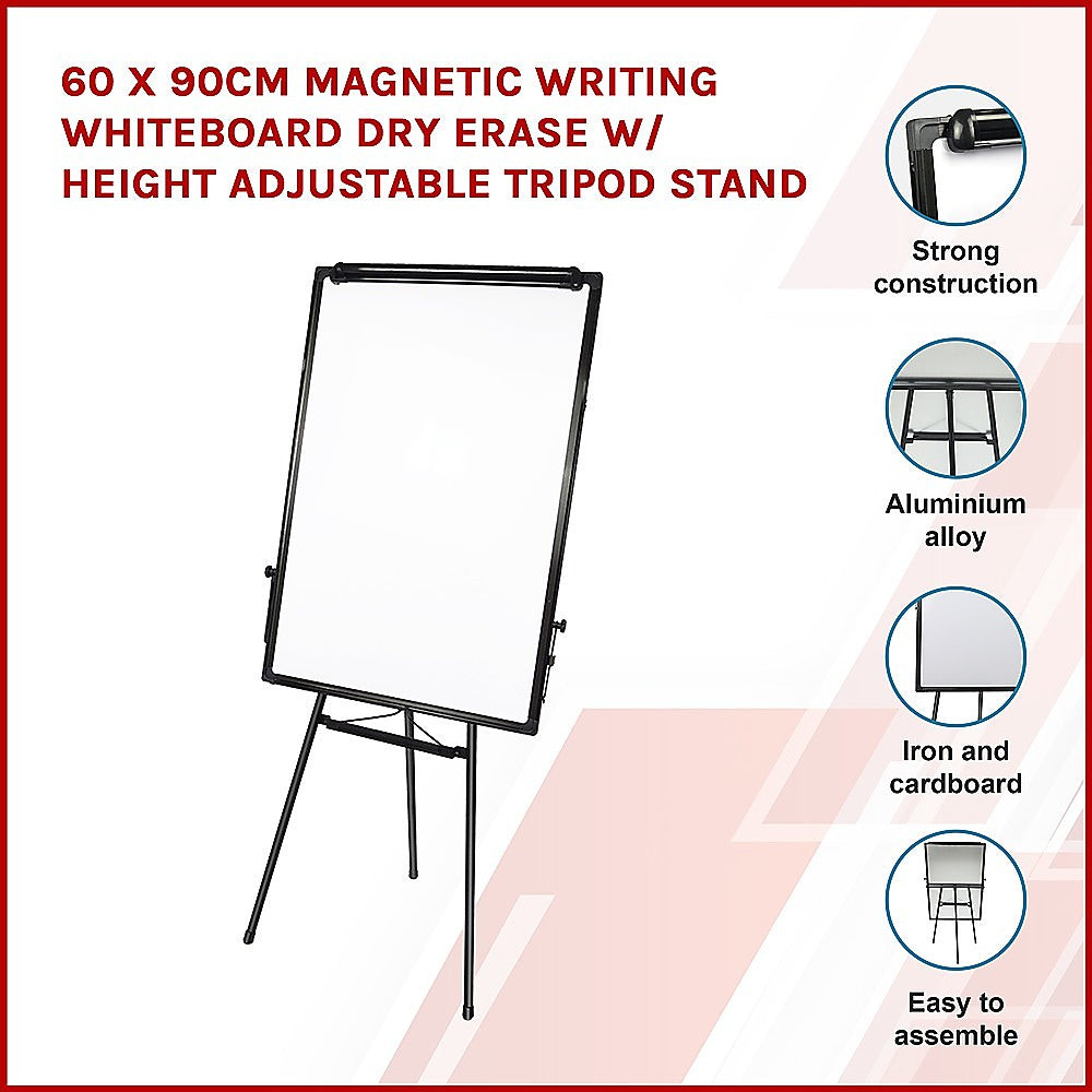 Magnetic Writing Whiteboard Dry Erase w/ Height Adjustable Tripod Stand