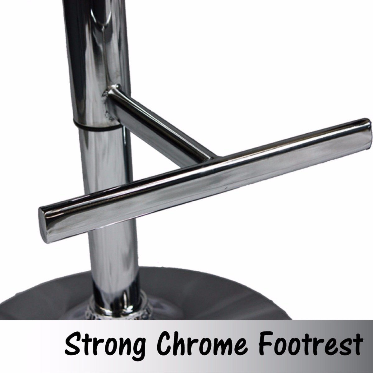 2 White Bar Stools Faux Leather Mid High Back Adjustable Crome Base Gas Lift Swivel Chairs